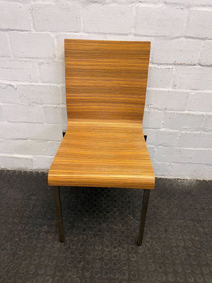 Zebra Plywood Office Chair with Steel Legs