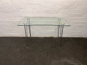 Glass See-through Desk with Steel Legs (Width: 120cm) (Height: 74cm)