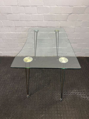 Glass See-through Desk with Steel Legs (Width: 120cm) (Height: 74cm)