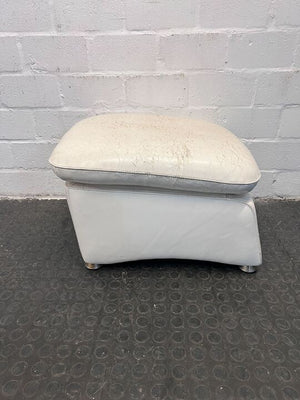 White Cream Lounge Ottoman (Fabric Wear on Seating)