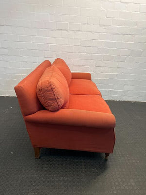 Orange Two Seater Vintage Couch (Fairly Worn)