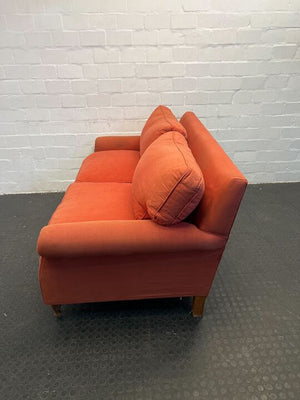 Orange Two Seater Vintage Couch (Fairly Worn)