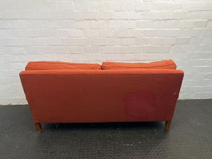 Orange Two Seater Vintage Couch (Fairly Worn)