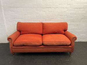 Orange Two Seater Vintage Couch (Fairly Worn)