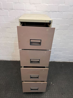 Beige Four Drawered Steel Filing Cabinet (Minor Rust on the Sides/Marks on the Drawers) - REDUCED