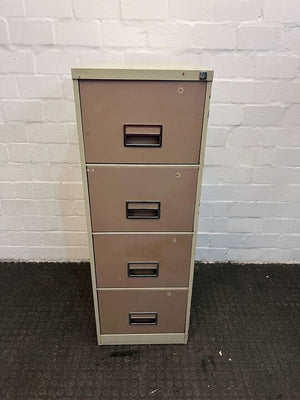 Beige Four Drawered Steel Filing Cabinet (Minor Rust on the Sides/Marks on the Drawers) - REDUCED