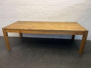 Light Brown Hardwood Dining Table (Width: 240cm) (Height: 76.5cm)