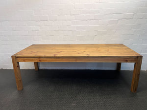 Light Brown Hardwood Dining Table (Width: 240cm) (Height: 76.5cm)