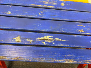 Multicoloured Wooden Outdoor Bench (Paint Scratched)