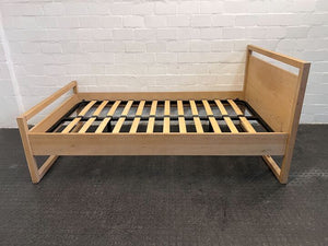 Wooden Sleigh 3/4 Bed Base with Headboard