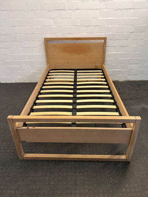 Wooden Sleigh 3/4 Bed Base with Headboard