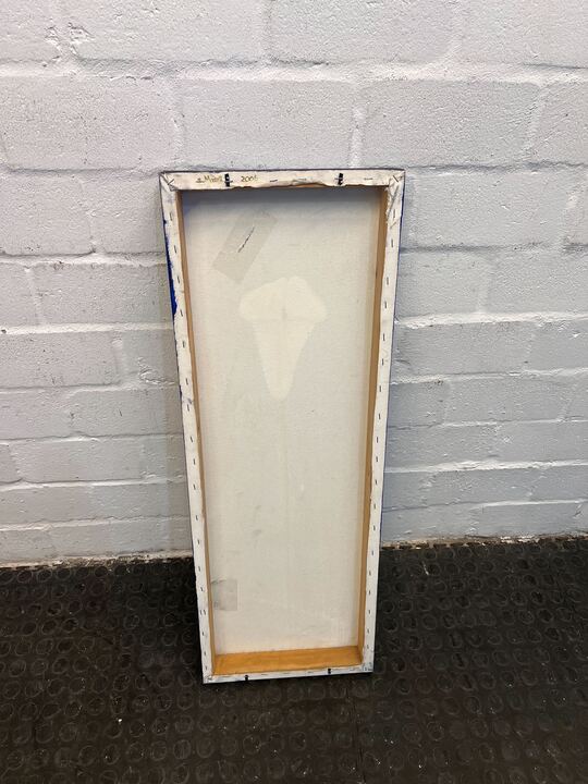 White Lily Flower Against Blue Background Painting by Einsa Kroukamp (Width: 33cm) (Height: 92cm) - 2ndhandwarehouse.com