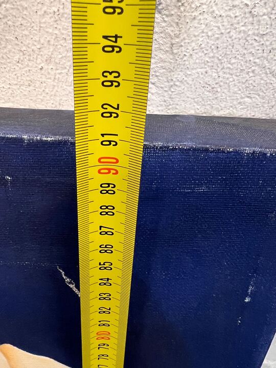 White Lily Flower Against Blue Background Painting by Einsa Kroukamp (Width: 33cm) (Height: 92cm) - 2ndhandwarehouse.com