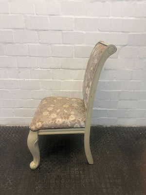 St James White Painted Wooden Chair with Patterned Seating