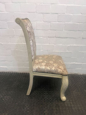 St James White Painted Wooden Chair with Patterned Seating