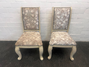 St James White Painted Wooden Chair with Patterned Seating