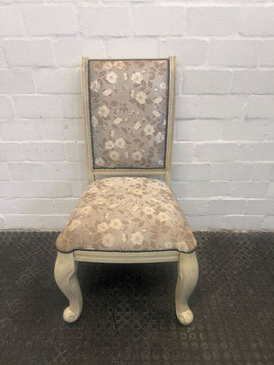 St James White Painted Wooden Chair with Patterned Seating