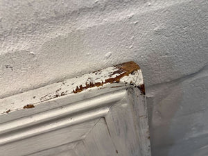 Vintage White Painted Wooden Picture Frame (Paint Chipped) (Height:109.5cm) (Width: 130.5cm) - 2ndhandwarehouse.com
