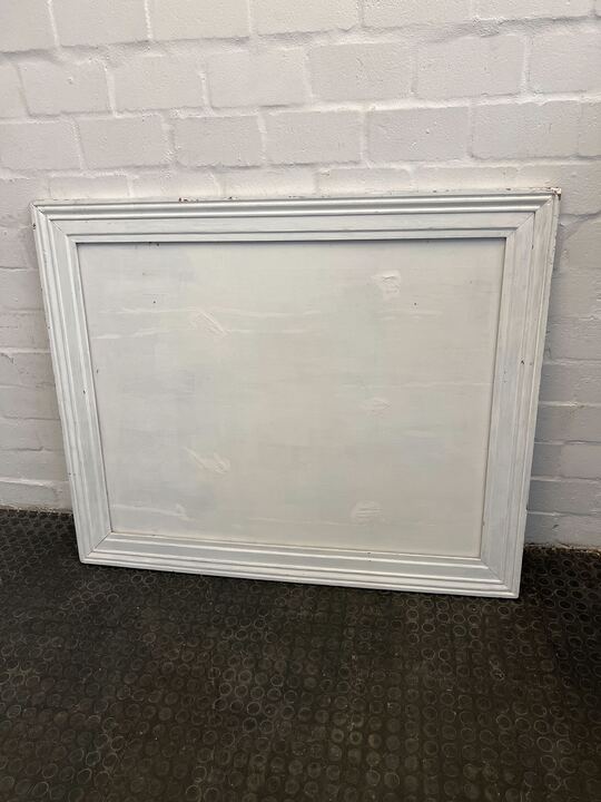 Vintage White Painted Wooden Picture Frame (Paint Chipped) (Height:109.5cm) (Width: 130.5cm) - 2ndhandwarehouse.com