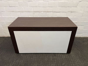 Dark Timber Wooden Desk with White Covered Front (Width: 120.5cm) (Height: 65.5cm)