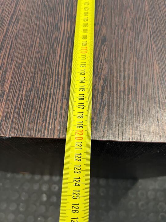 Dark Timber Wooden Desk with White Covered Front (Width: 120.5cm) (Height: 65.5cm)