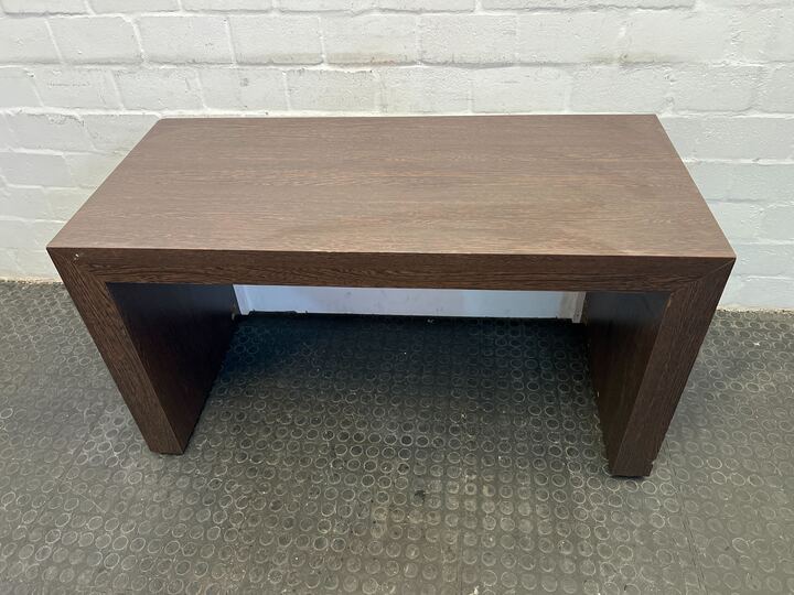 Dark Timber Wooden Desk with White Covered Front (Width: 120.5cm) (Height: 65.5cm)