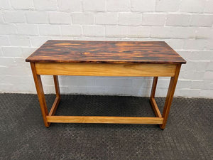 Fiery Patterned Wooden Oak Desk with One Drawer (Width: 120cm) (Height: 73cm)