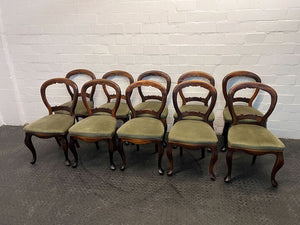 Antique Golden Lacing Ebony Wooden Dining Chairs - REDUCED