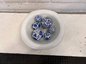 Decorative Bowl with Artgenius Cobalt Blue Orbs