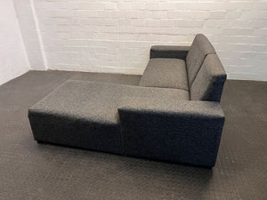 Gray Luxury Upholstered L-Shaped Five Seater Couch