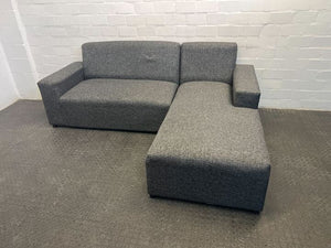 Gray Luxury Upholstered L-Shaped Five Seater Couch