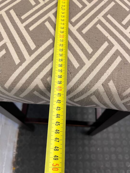 Dark Brown Wooden Barstool with Morocco Patterned Seating - PRICE DROP