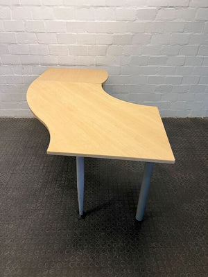 Light Brown Arrow Shaped Multi Cluster Desk with Two Drawers (Width: 171cm)(Height: 74cm)