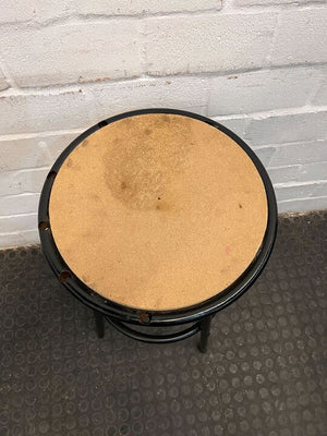 Black Framed Barstool with Wooden Seating