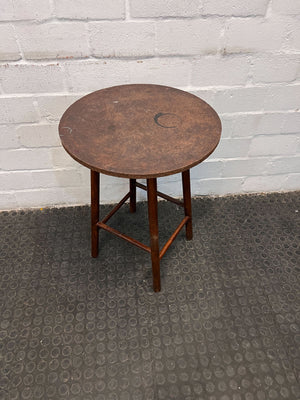 Dark Brown Round Four Legged Table (Scratches & Coaster Marks) (Width: 50cm)(Height: 67cm)