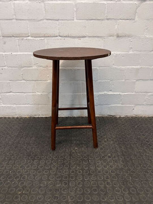 Dark Brown Round Four Legged Table (Scratches & Coaster Marks) (Width: 50cm)(Height: 67cm)