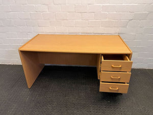 Light Brown Solid Wooden Office Desk with Three Drawers (Width: 155cm)(Height: 73cm)