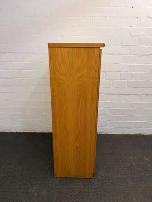 Light Brown Wooden Two Door Stationary Cupboard (Width: 92cm)(Height: 151cm)