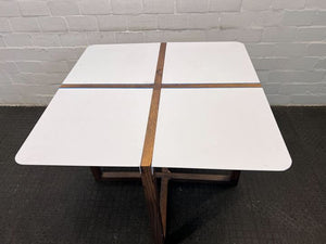 White Aluminium Table Top with Wooden Frame (Width: 100cm)(Height: 81cm)