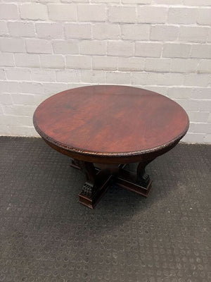 Dark Brown Wooden Dining Table with Claw Feet (Width: 108cm)(Height: 64cm)