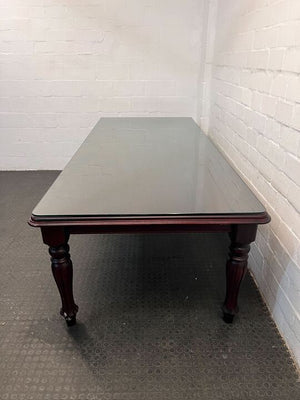 Victorian Styled Wooden Boardroom Table with Glass top (Width: 271cm)(Height: 80cm)