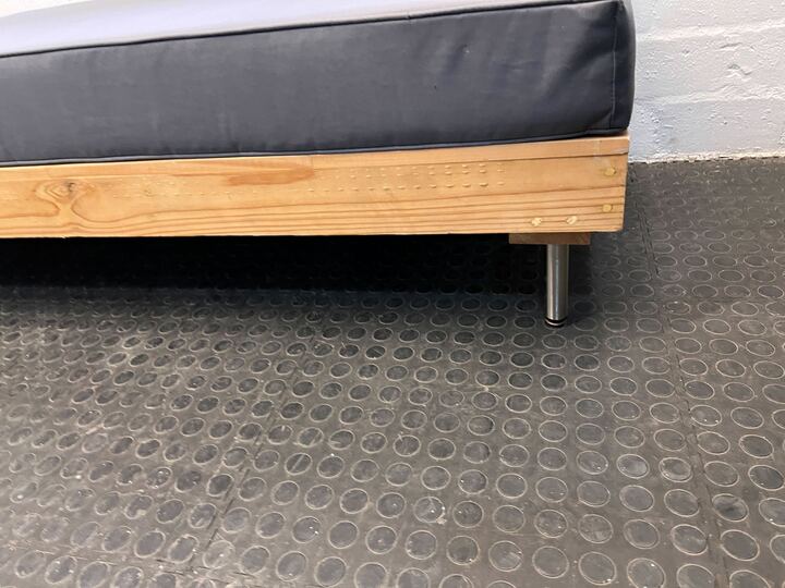 Wooden Bench Seater Couch with Two Upholstered Seating Cushions - 2ndhandwarehouse.com