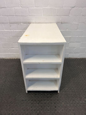 White Wooden Desk with Drawer & Side Shelves (Width: 90.5cm)(Height: 75cm)