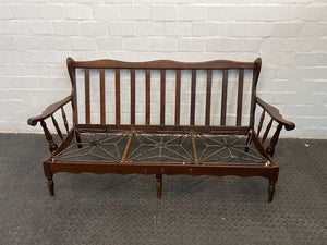 Wooden Vintage Italian Styled Three Seater Couch Frame - REDUCED