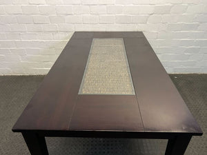 Kelsey Dark Brown Dining Table with Decorative Middle (Width: 180cm)(Height: 76cm)