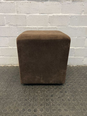 Brown Upholstered Square Ottoman