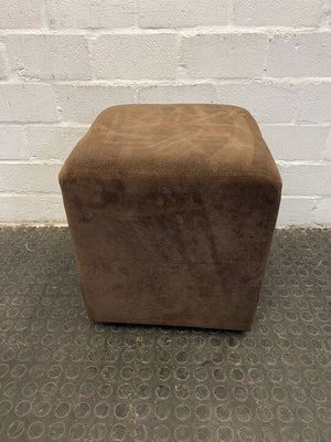 Brown Upholstered Square Ottoman