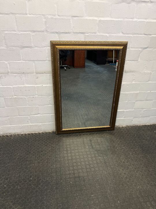 Golden Framed French Pattened Floral Mirror (Width: 106cm)(Height: 76cm)