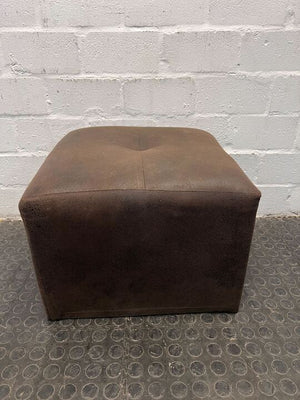 Brown Leather Lounge Ottoman