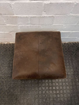 Brown Leather Lounge Ottoman